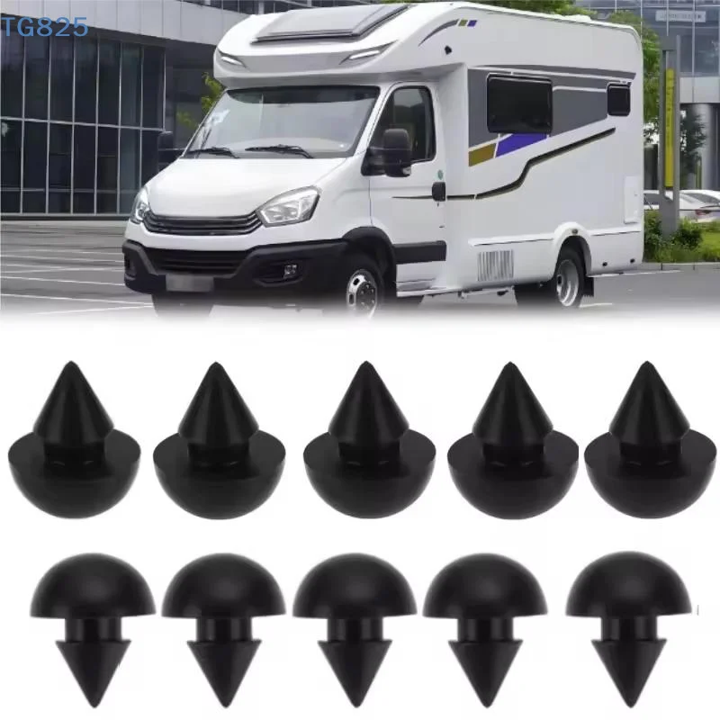 10pcs Heatproof Black Rubber Bumpers 4.5mm Spacers for Caravan Camper RV Trailer Outdoor Installation Accessories