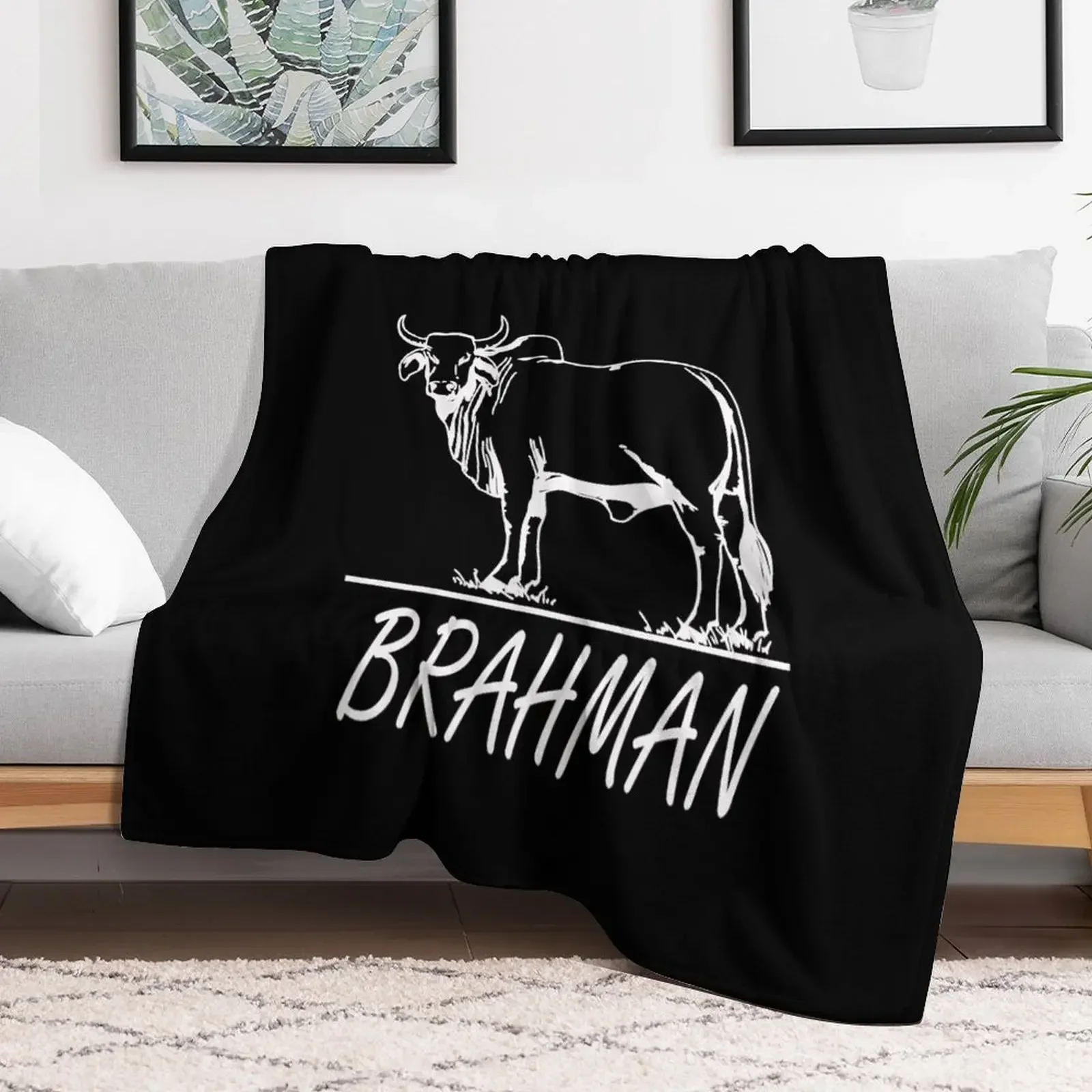 Zebu Cattle, Brahma Bulls, Brahman Cow Milk Yield.png Throw Blanket For Decorative Sofa halloween Blankets