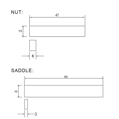 Imagen 2 del producto 12 unids/lote de tuerca y sillín de puente de guitarra de hueso Natural puro DIY de alta calidad para LP Folk guitarra acústica eléctrica clásica ukelele