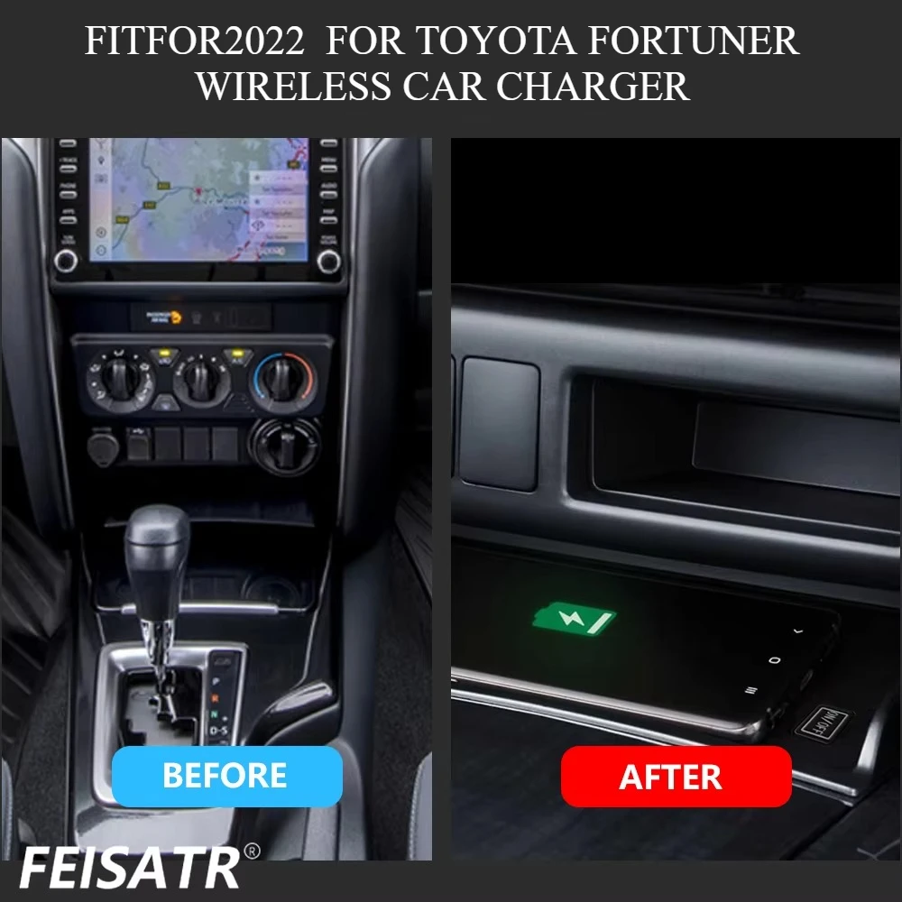 Bezprzewodowa ładowarka do Toyota Fortuner 2015-2022 - Szybka podkładka ładująca do modeli SUV Akcesoria