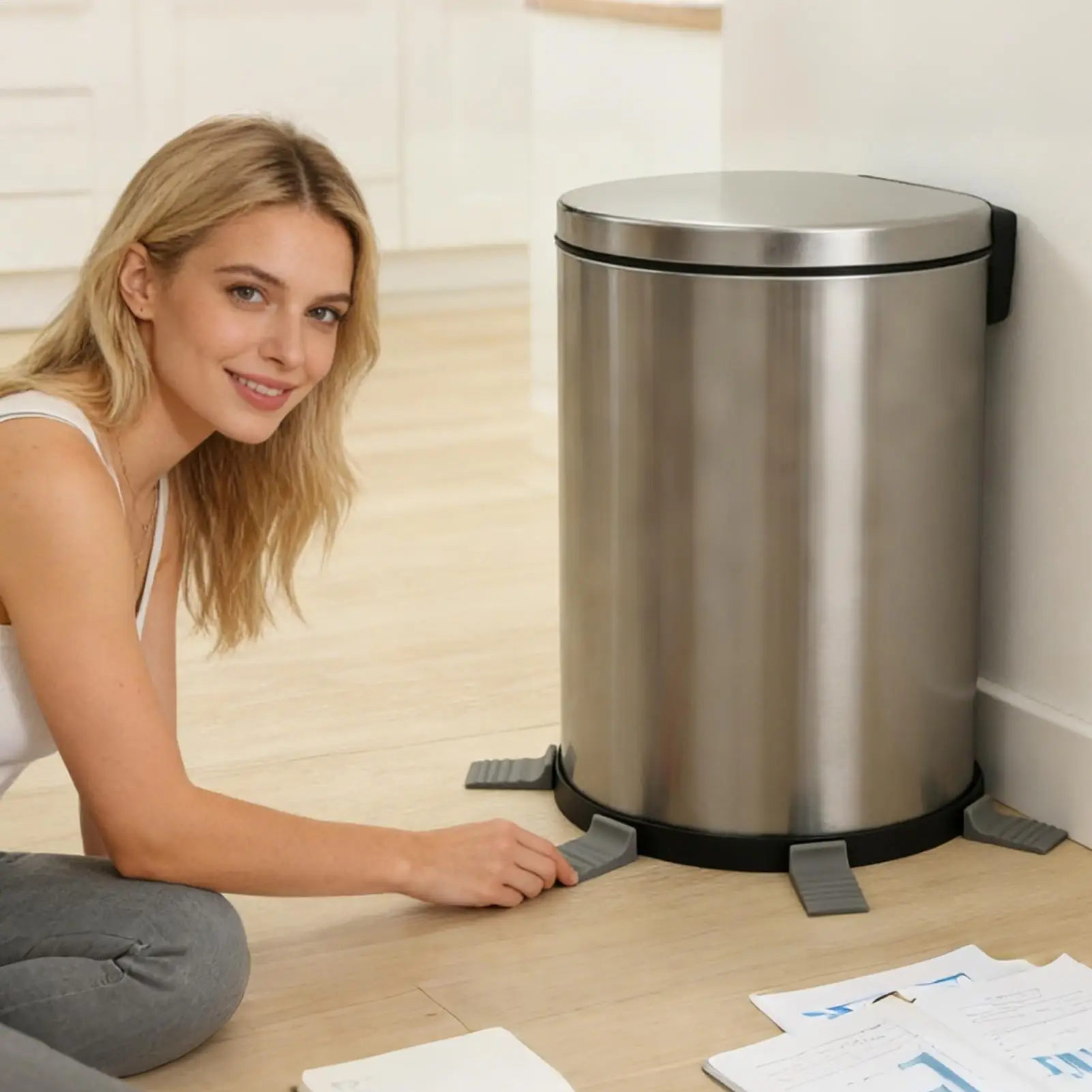 

Защитные накладки для мусорных баков, противоскользящие, без сверления, 4 штуки, круглые, для офиса, дома, ванной, раковины, пола, углов