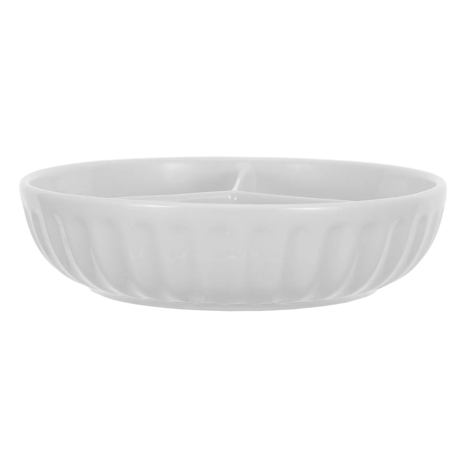Ceramic Divided Cereal Bowl 7.7 Microwave Safe 3 Part Separated Breakfast Bowl Anti Soggy Ceramic Snack Yogurt Granola Ice Cream
