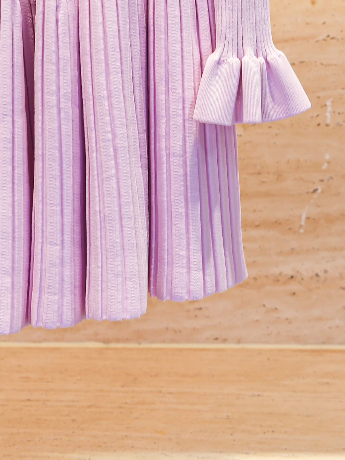 Rosa gestrickt Dr One Oulder Flared Sve High Waist A-Line Silhouette Frühling 2025, Ele Damen Faion, weiches Polyester