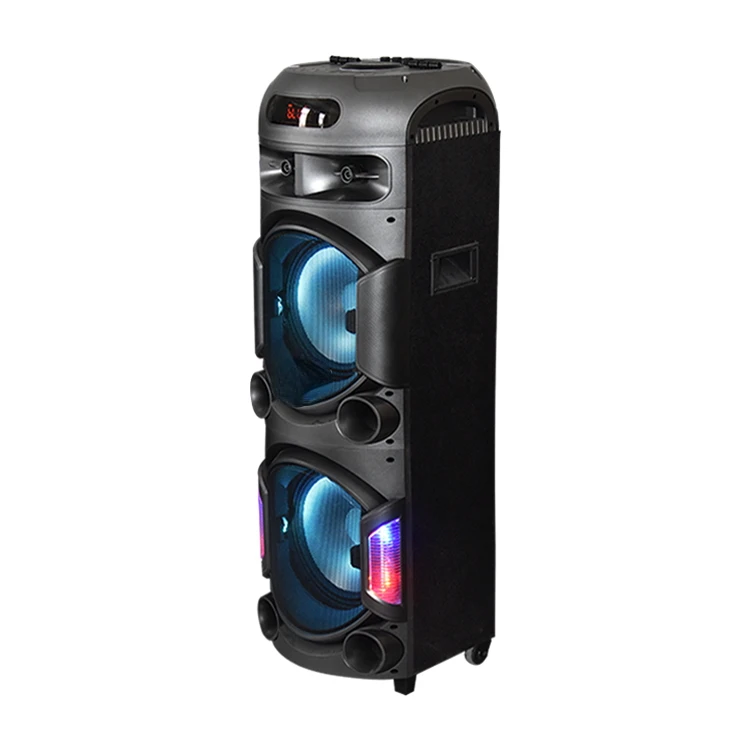 2024 New Party Speakers With Microphones Double 12 Inch Big Power Speakers Audio Player Steteo Speakers