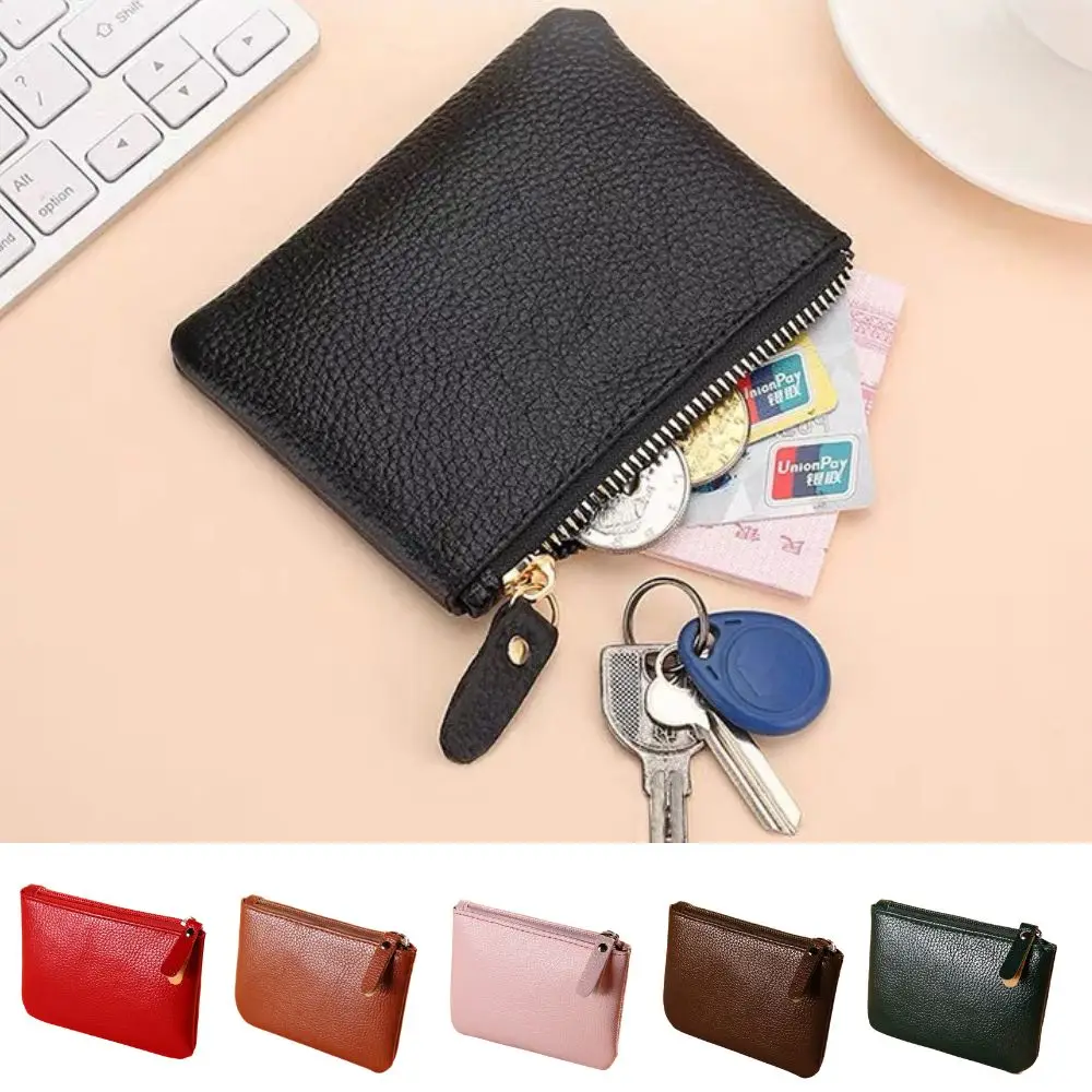 1PC Ultra-Thin Woman Wallet Litchi Pattern Coin Purses With Solid Colors High Quality PU Hand Wallet Small Wallet Money Bag Case