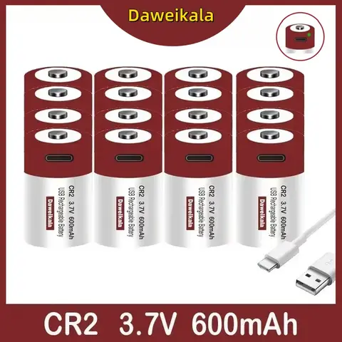 뜨거운 강력한 3.7V CR2 리튬 USB 충전식 배터리 카메라 거리 측정기 디스크 브레이크 잠금 장치 Sp-1 프린터 대기 + 무료 C 형 케이블