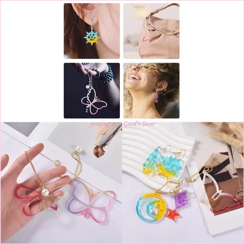 

57QA Луна/Звезда, формы для ювелирных изделий из смолы, сделай сам, форма для литья ювелирных изделий, форма для брелка из формы