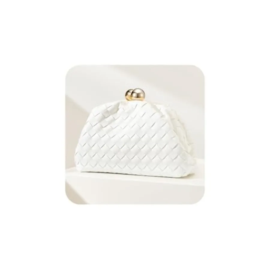 CHUNLI Dressy Woven Clutch Purses for Women Evening Wedding Formal OccasionDumpling Crossbody Shoulder Handbags for Women