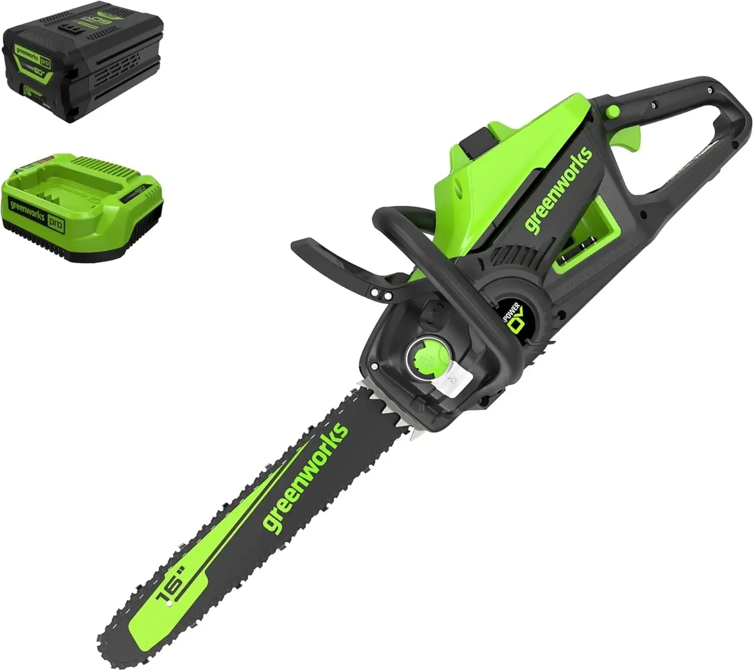 

60V 16" Brushless Cordless Chainsaw 2.5Ah Battery and Charger Included EASY & FAST STARTING TORQUE