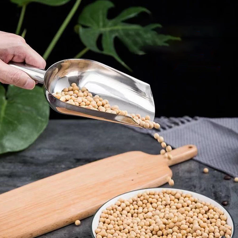 

Scoops Ice Cube Shovel Tool Food Scoopers for Kitchen Cylindrical Silver Stainless Steel