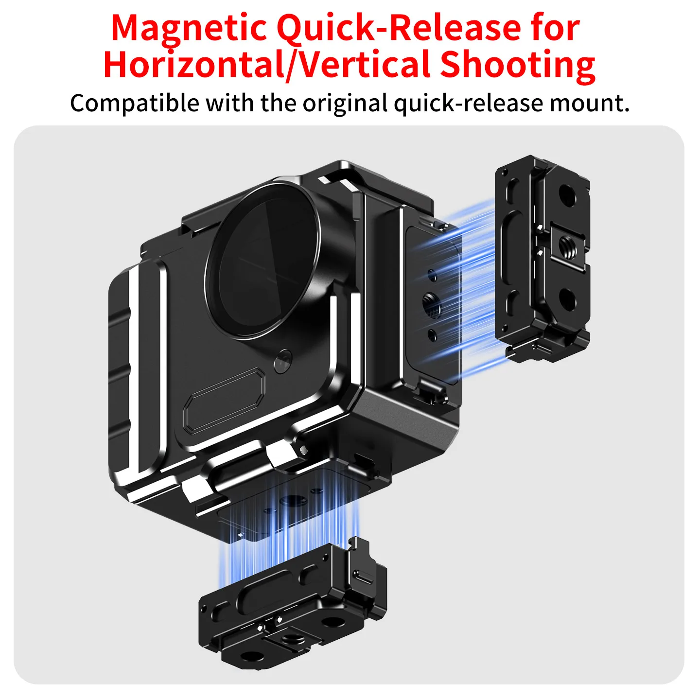 Multi-Erweiterungs-Aluminium-Tauchgehäuse für Insta360 Go Ultra Action-Kamera Magnetischer Schnellverschluss für Unterwasser-Fotografie – Detail 11