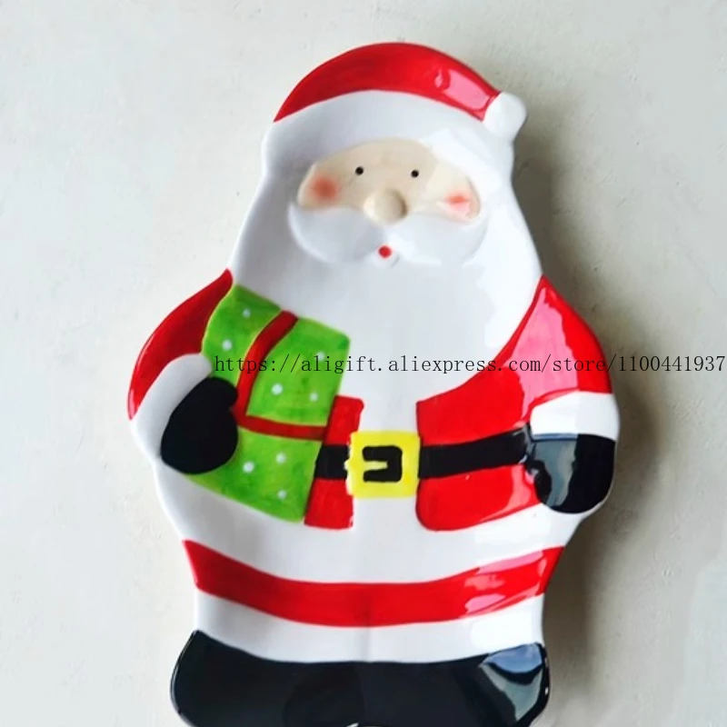 

American-Style Ceramic Irregular-Shaped Plate Christmas Creative Salad Large Plate Creative And Cute Gift