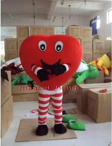 RED HEART Mascot Costume Cosplay Party Game Dress Outfit Halloween Adult Mascot Costume