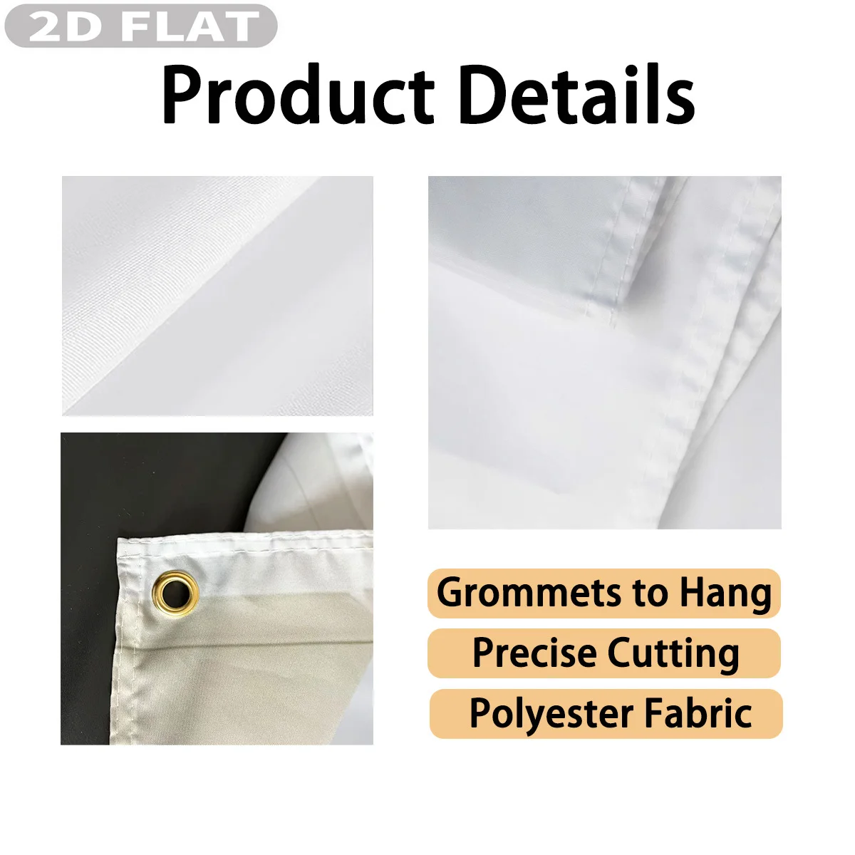 2D FLAT 1pc Custom Polyester Flag Banner Measuring 120x300 Cm, Designed for Personalized Indoor and Outdoor Decoration.