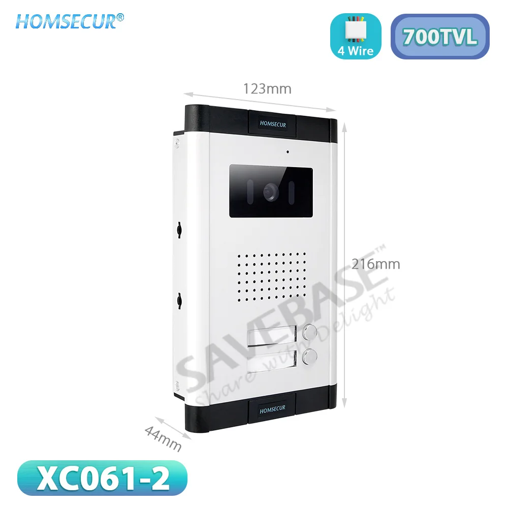 كاميرا جرس الباب في الهواء الطلق فلوش جبل XC061-2 700TVL لفيديو باب الهاتف الاتصال الداخلي 4 سلك 2 الشقق/الشقق أمن الوطن #1