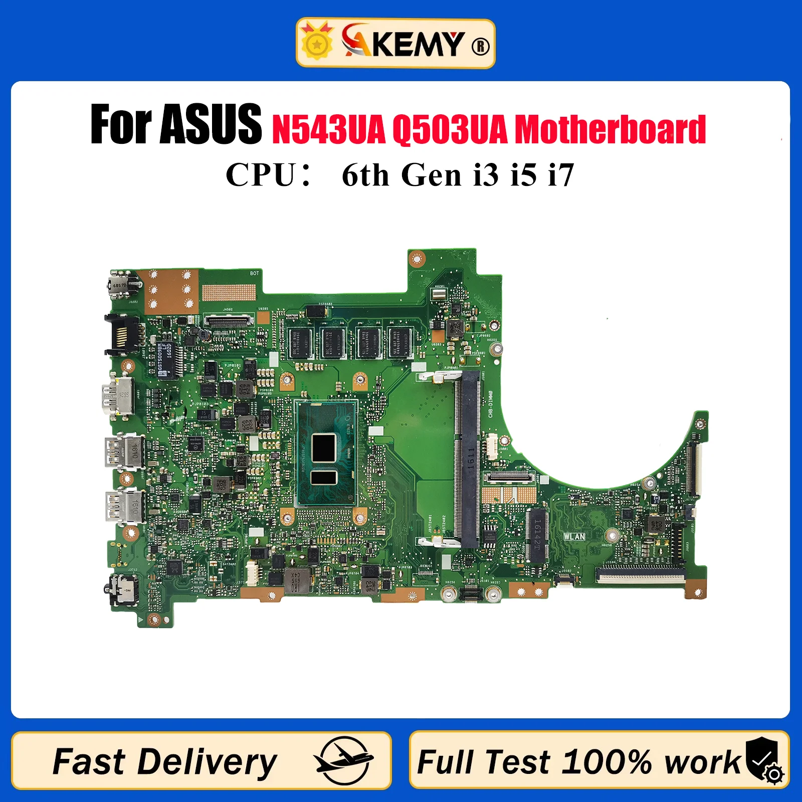 

Q503UA Материнская плата для ноутбука ASUS VivoBook Q503U N543UA Q503UA Материнская плата для ноутбука с процессором i3 i5 i7 100% тест ОК быстрая доставка