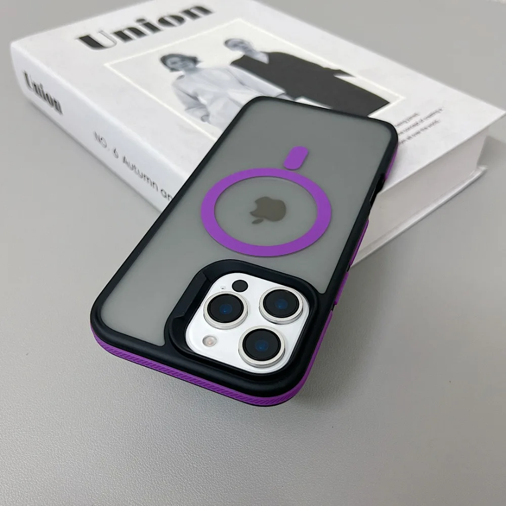 Luxuriöse Magnetische Matte Durchscheinende Stoßfeste Hülle für iPhone 18 ProMax 11 12 13 14 15 16 17 für Magsafe Kabelloses Laden – Detail 7