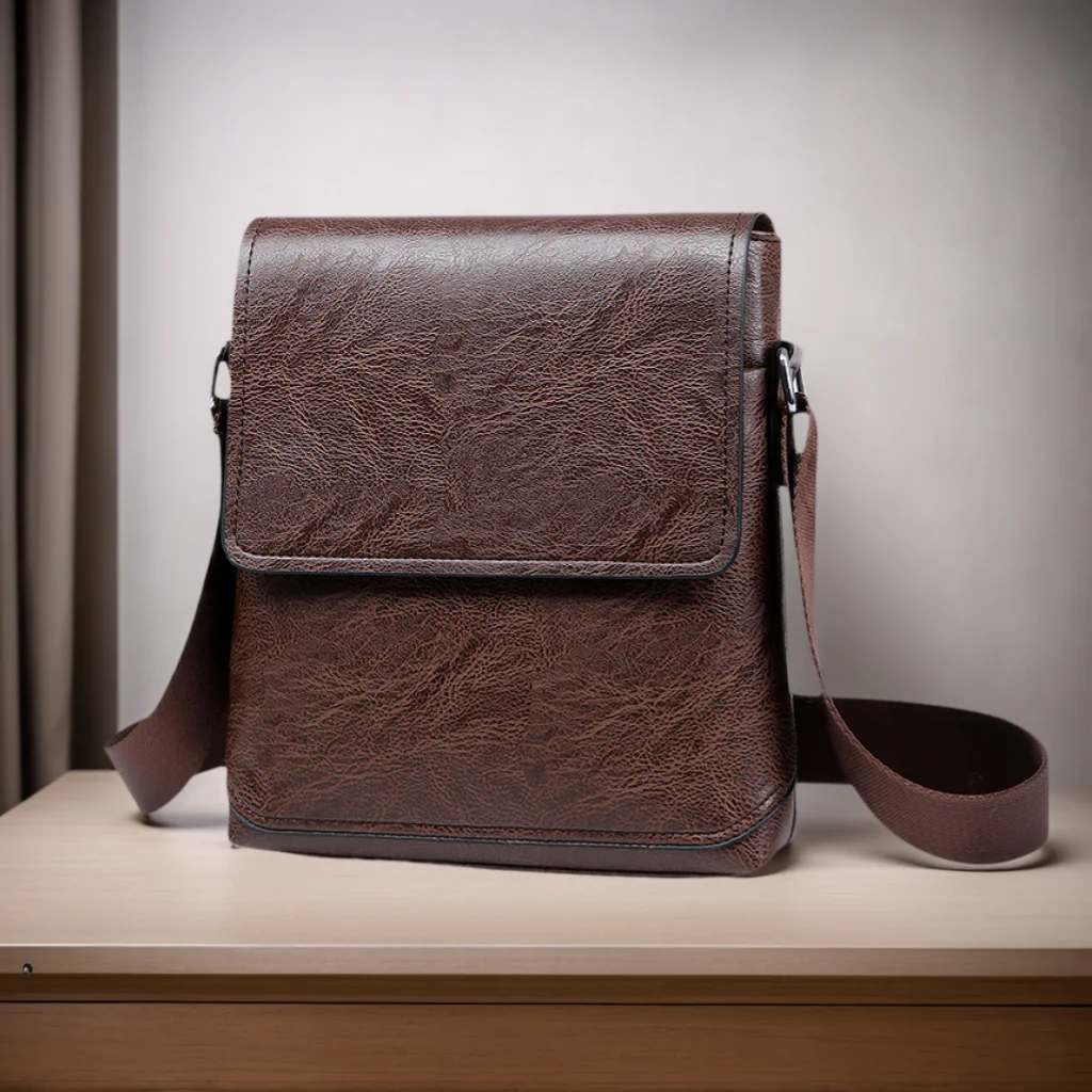 Men'S Fashion Shoulder Bag Crossbody Bag Tide Gift For Husband Leisure Simple Retro With Flap Leather Waterproof Men'S Bag image 3