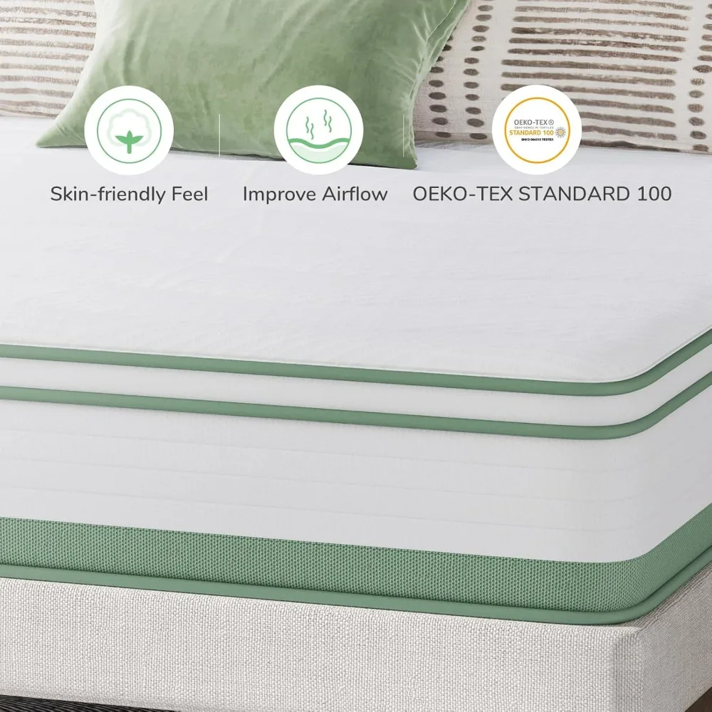 12 inch 5-zone mixed mattress with gel memory foam for decompression and cool nights, solid full mattress