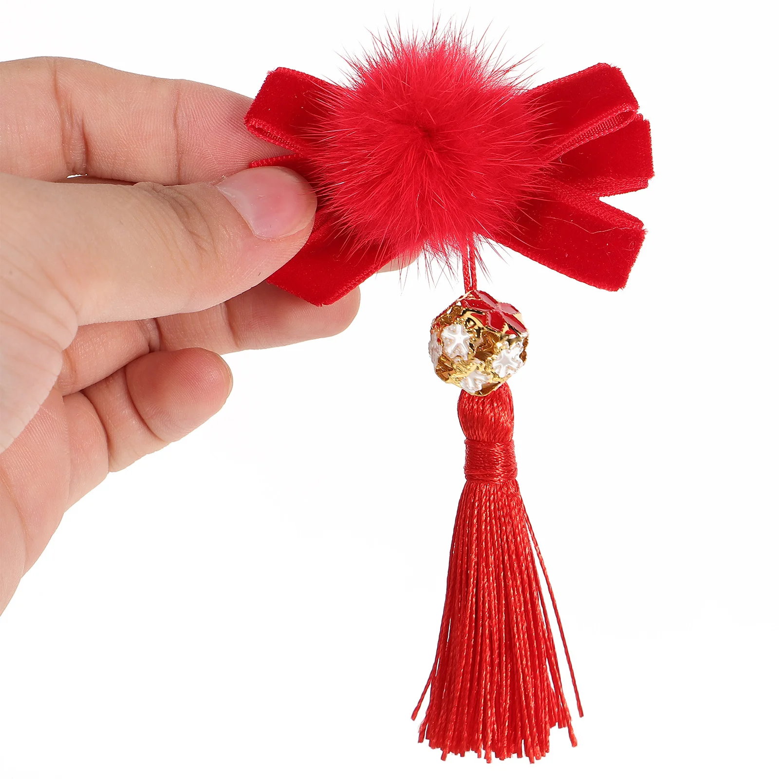 

2Pcs Vintage Bow Hair Clips for Women and Teen Girls Lightweight Tassel Hairpins Stylish Decorative Accessories for Wedding