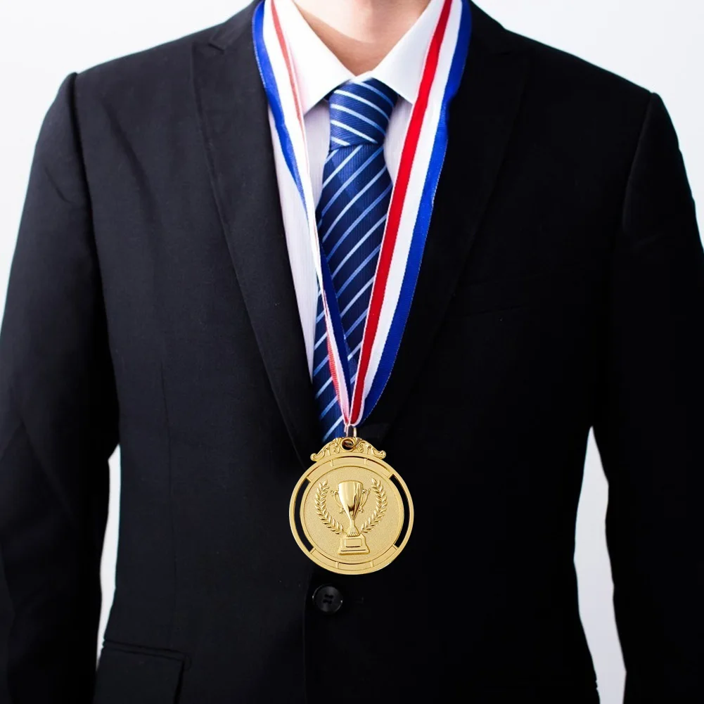 

30pcs 2inch Gold Silver Bronze Award Medal with Neck Ribbon Winner Award Medal Gold Silver Bronze Prize for Competitions Party