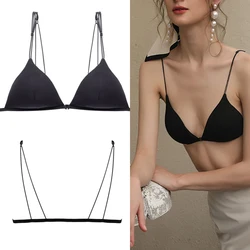 Sexy Front Buckle Seamless Bra for Women Style Bralette Deep V Triangle Cup Bra Insert Underwear Wireless Lingerie Push Up Bras