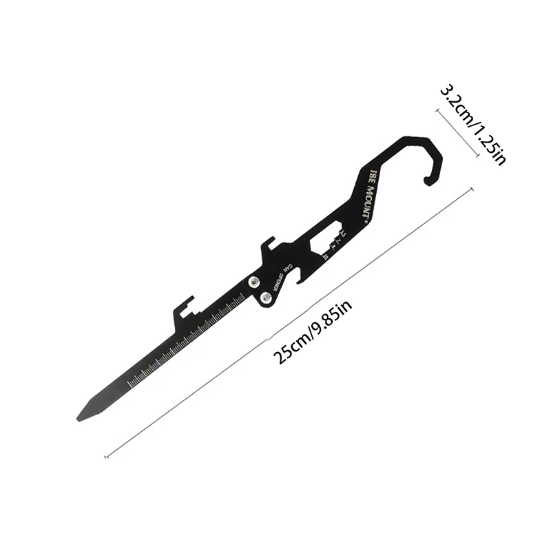 Outdoor Multifunctional Stainless Steel Hook Mosquito Coil Bracket Bottle Opener Measuring Ruler Foldable Insert