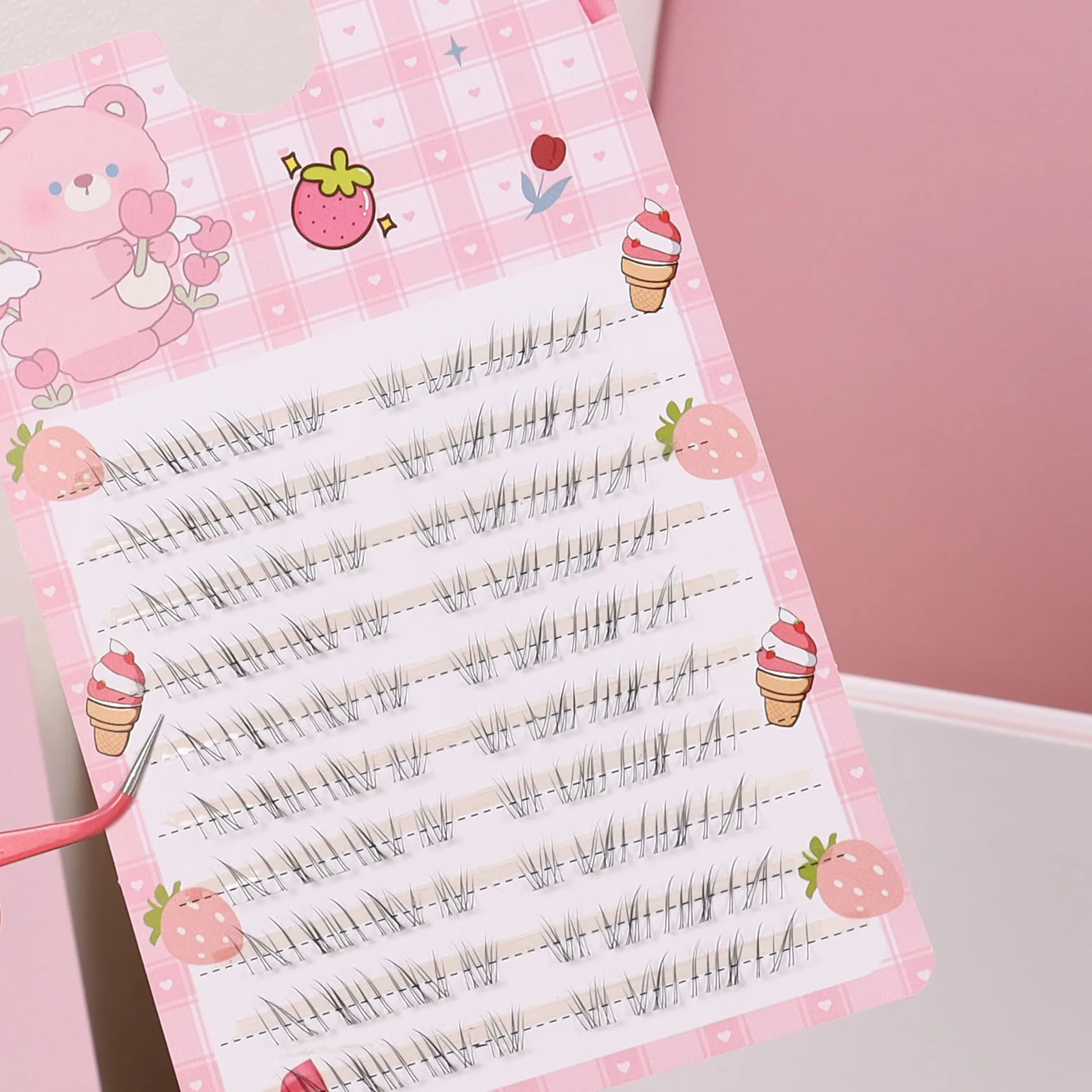 Kit de cílios sobrenaturais DIY de 10 fileiras, auto enxertia, fácil de aplicar, com haste transparente, onda em forma de C, comprimento de 6-9 mm