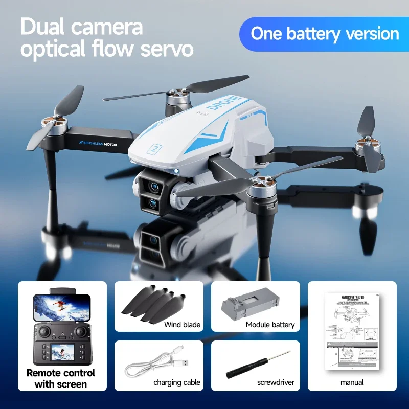 Remote Control Drone Large Screen Super-Clear Dual Camera 1 Click/WiFi Control Brushless Electric Quadcopter For 14+