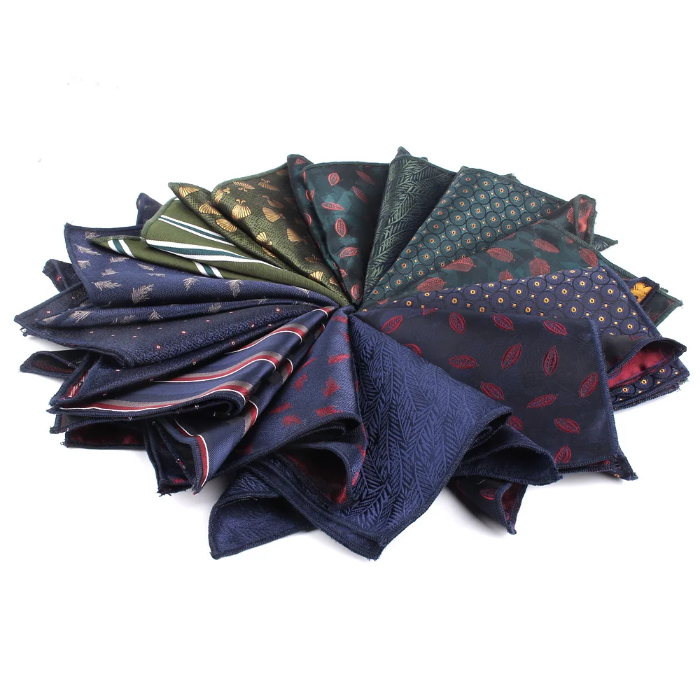 New Striped Pocket Square For Men Women Suits Chest Towel Hanky Wedding Hankies Men's Handkerchief Floral Pocket Towel For Gifts