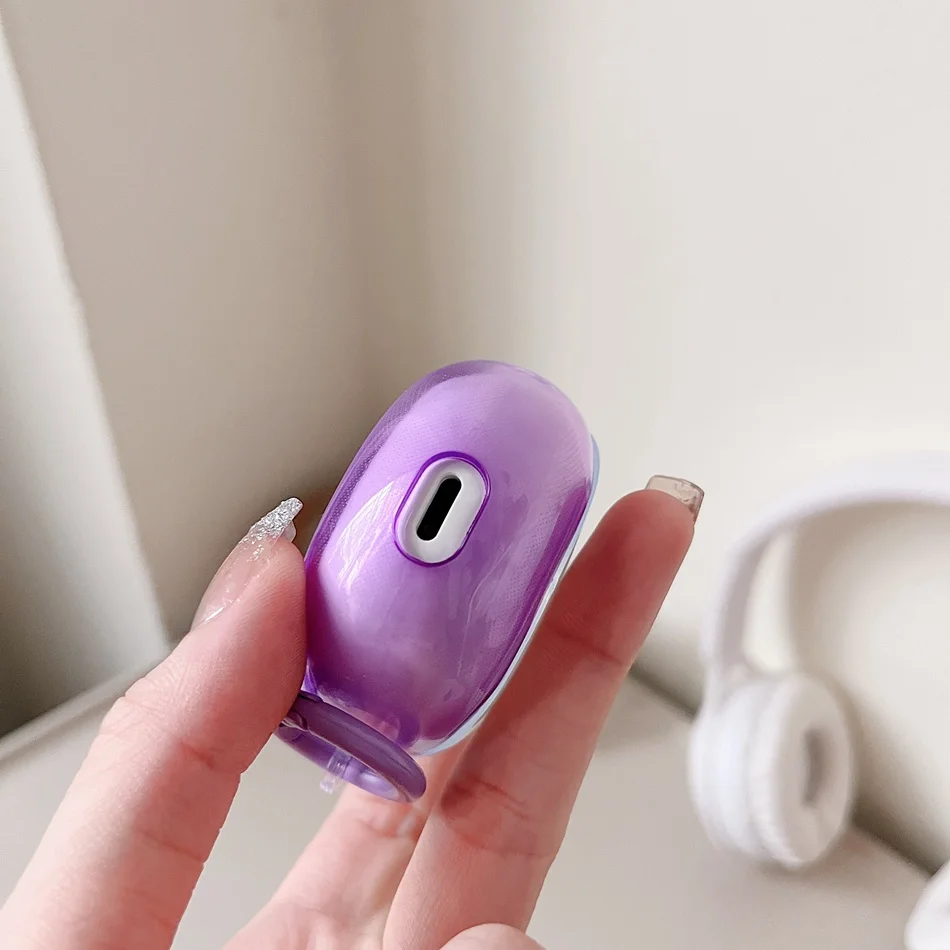 Sarung ponsel untuk OPPO Enco R2, penutup Earphone TPU silikon Bluetooth detak jantung warna-warni gradien transparan untuk OPPO Enco r2