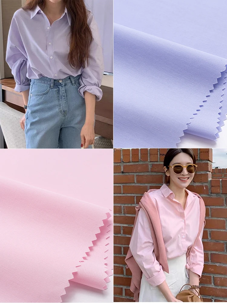 60 Count Plain Weave High-density Pure Cotton Shirt Fabric Combed Cotton Breathable Poplin Clothing Handmade DIY Sewing Fabric