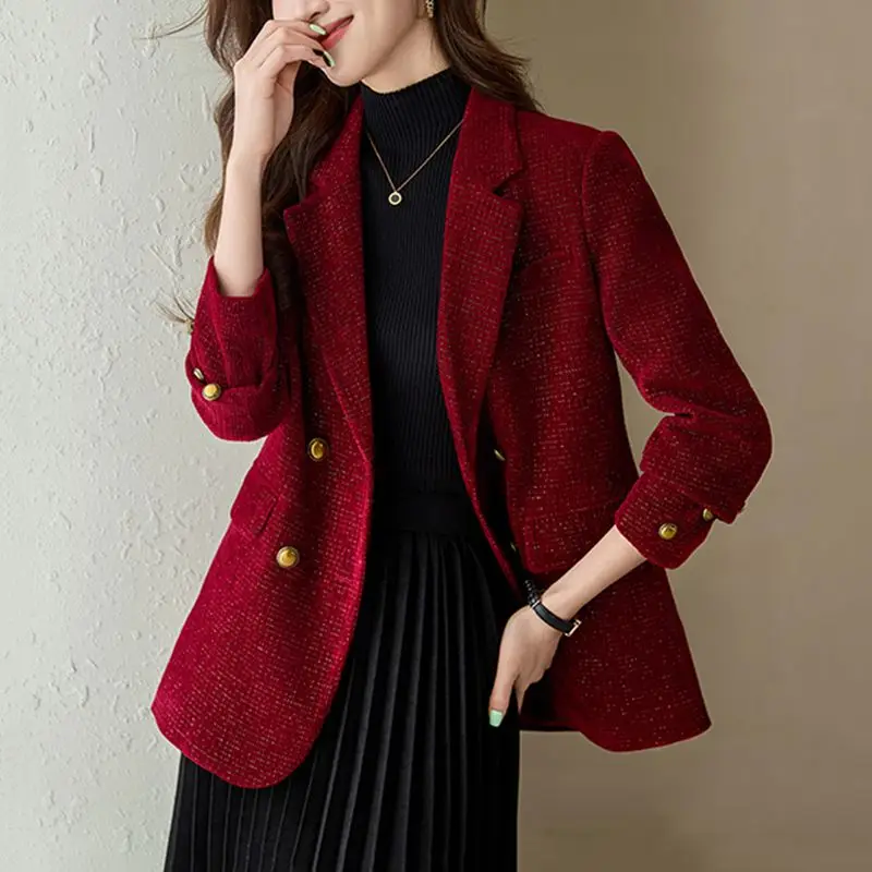 معطف نسائي لربيع 2025 ort مصمم خصيصًا من Jaet Ele Lady Sle للإنتاج الصيني طويل Sve بزر مزدوج