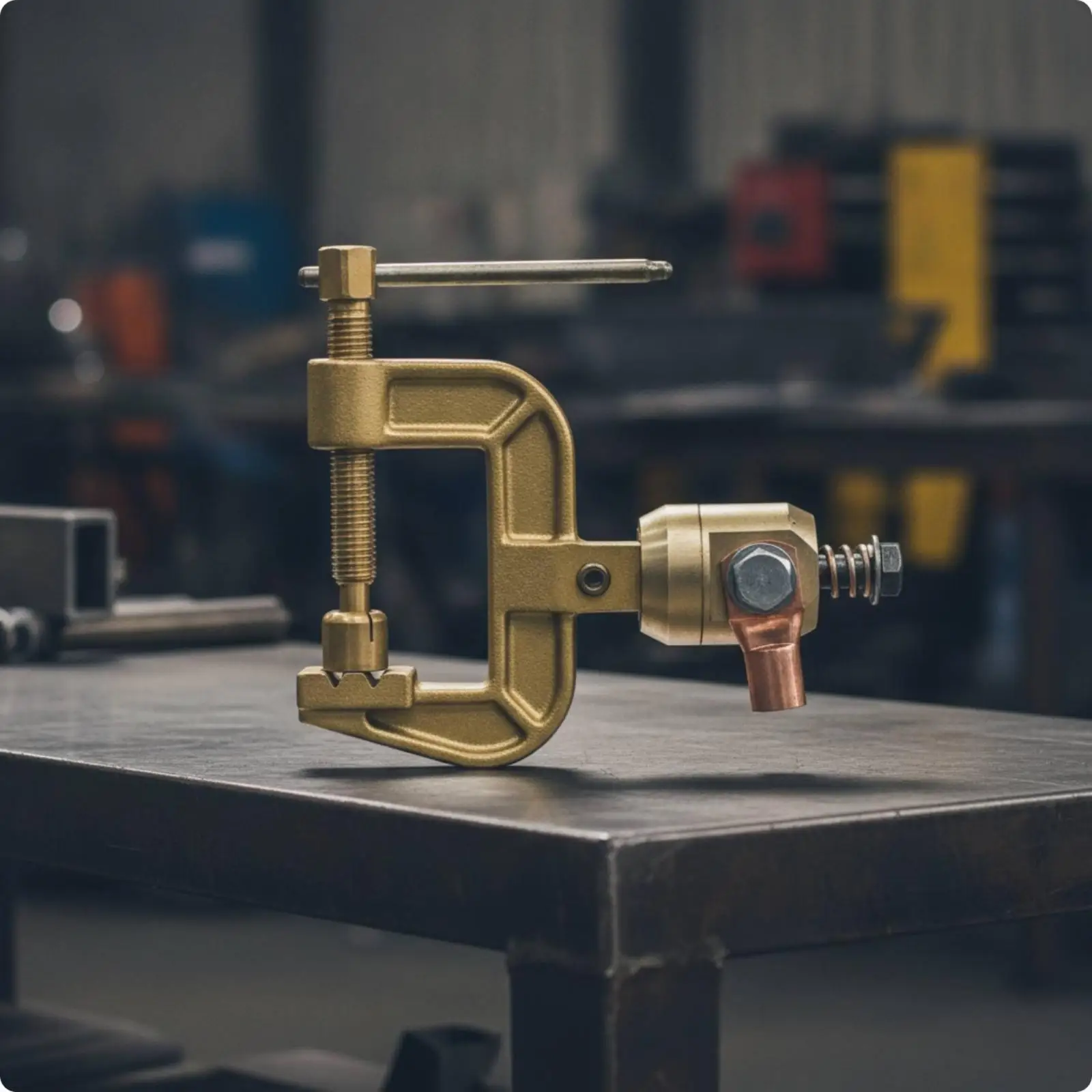 C-Shaped Grounding Clamp with Rotating Head Heavy-Duty Rotary Metal-Joining Ground Clamp High Conductivity Long-Lasting