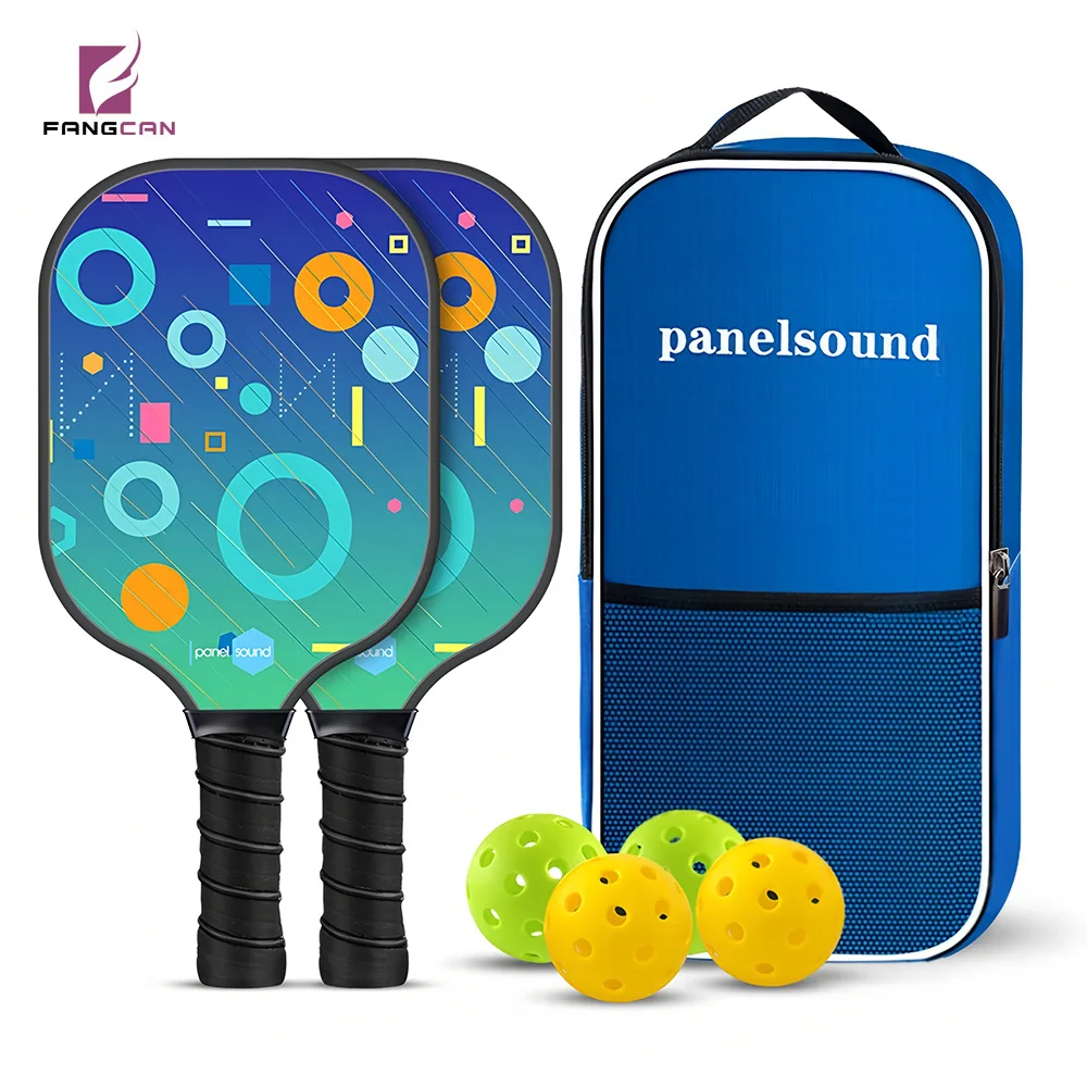 FANGCAN Fiberglass Pickleball Paddle Set met 4 ballen voor binnen- en buitentraining, balans, kracht en controle