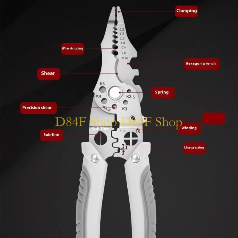 D84F 10 in 1 Professional Wire Stripper/Wire Crimping Tool,Wire Cutter,Wire Crimper