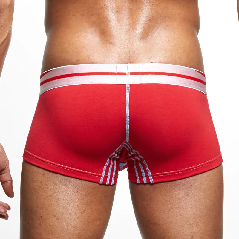 Mens Seeinner ชุดชั้นในกางเกงขาสั้นผ้าฝ้าย U กระเป๋านูนกางเกงชายสบายทุกวัน Breathable Ropa ภายใน Diaria