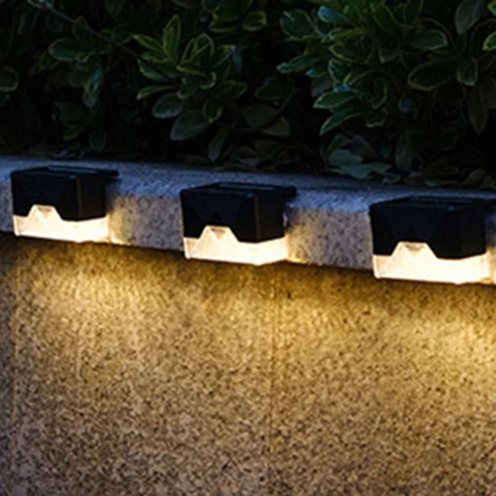 4pcs Solar Deck Lights IP65 Waterproof LED Solar Step Lights For Outdoor Pathway Yard Patio Railing Stairs