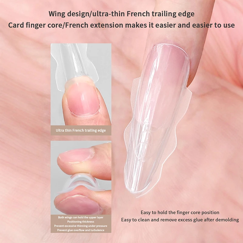 180 pièces/boîte Sandwich double ongles formes 15 taille Extensions-doubles formes cercueil amande ongles formes Salon Nail Art outils