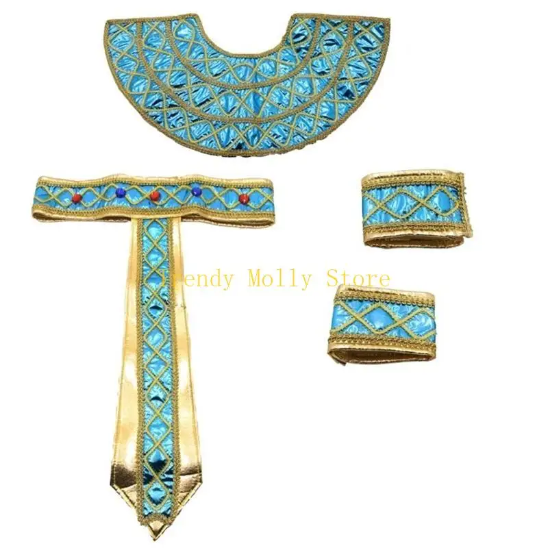 

N5KB Egyptian Headbands Snake Headpiece Egyptian Belt Collar Wristband for Women Men