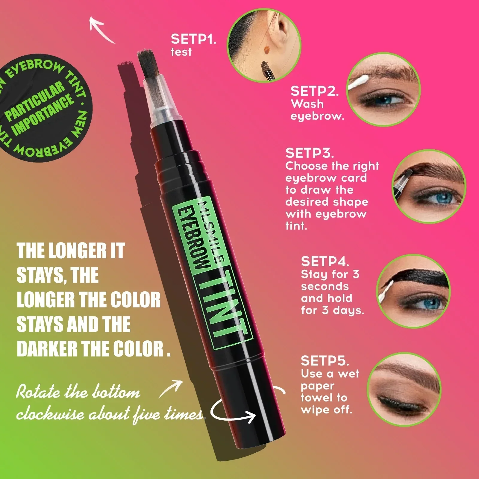 Pennello Sopracciglia Tinta Colorante Impermeabile di Lunga Durata Nero Marrone Colore Sopracciglia Vernice Gel Tinta Mascara Trucchi Strumento Sopracciglia Enhancer Crema Trucco