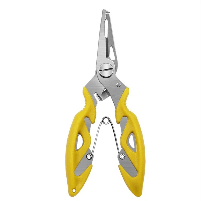 Alicates de pesca de acero inoxidable, cortadores de trenza, Alicates de anillo dividido, removedor de anzuelos con mango ergonómico para actividades al aire libre