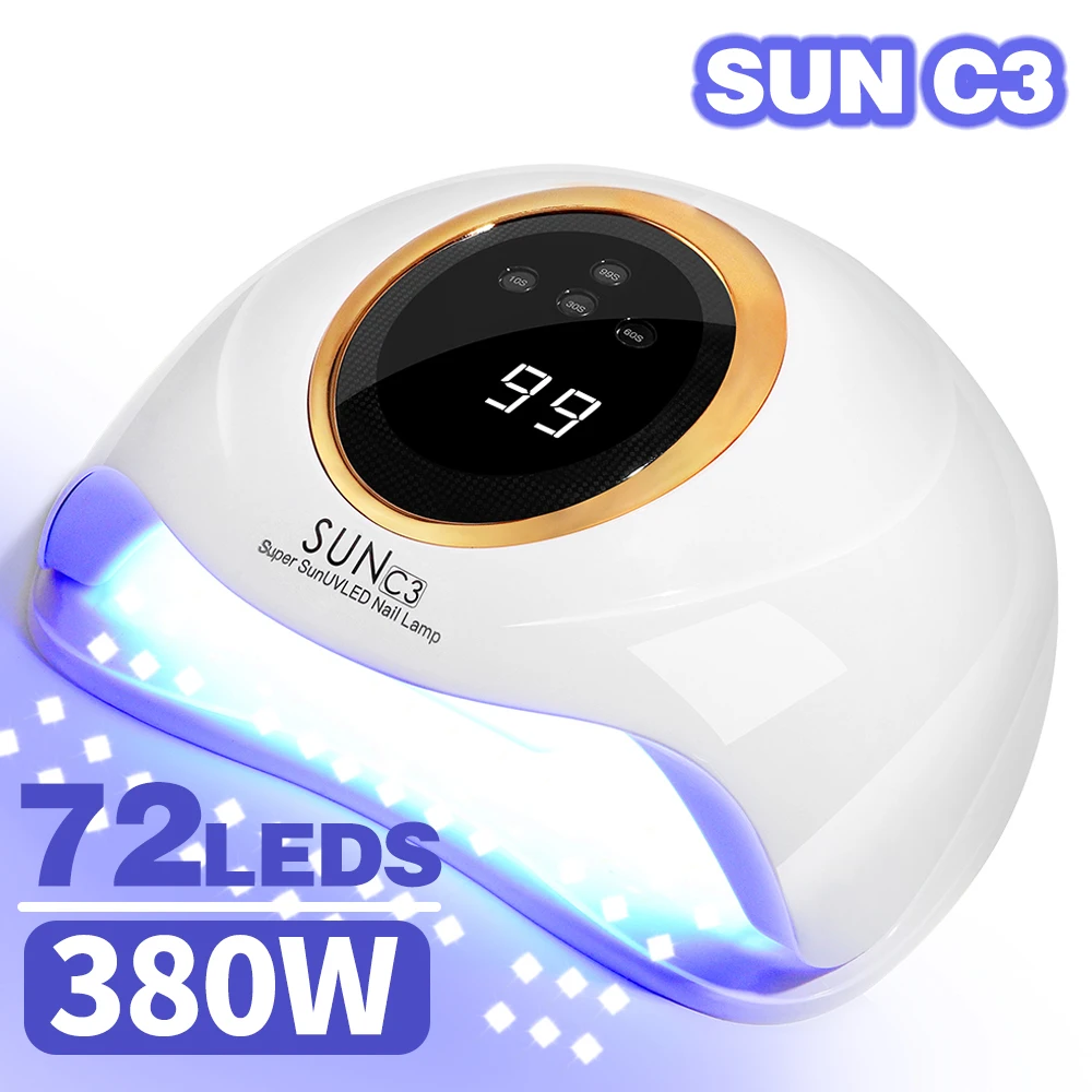 380W 72LEDS UV LED Nail Lamp Nail Dryer Machine With Professional Nail Salon Home Use Nail UV Lamp For Drying Gel Polish Nails