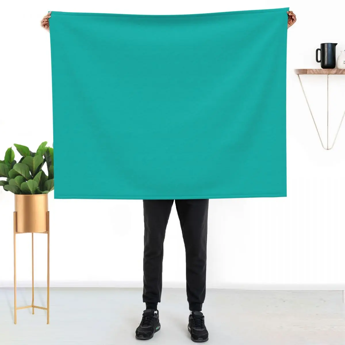 

Teal Turquoise Blue Throw Blanket Anti Shedding Soft Fuzzy Blanket for Home