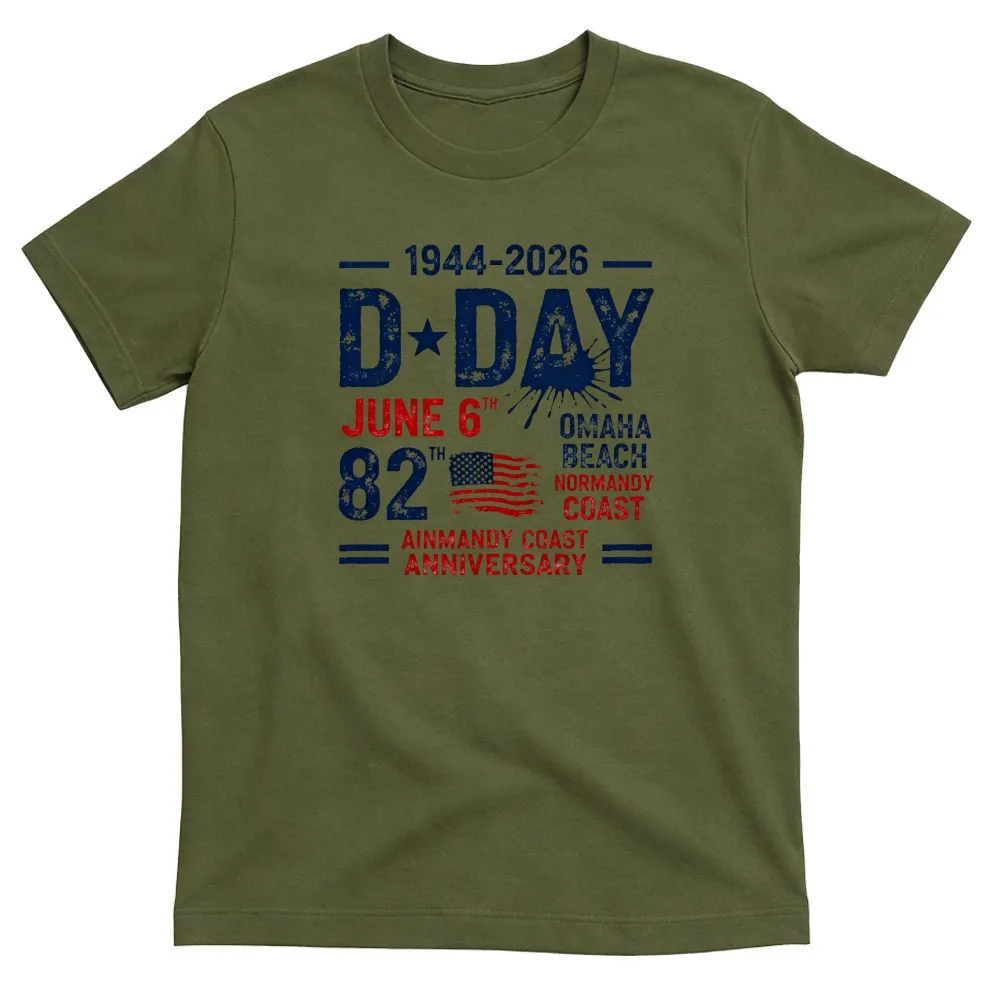 82nd Anniversary of The Normandy Landings (D-Day) Printed Pattern T Shirt Men Clothes Fashion Casual Short Sleeve T-shirt view 4