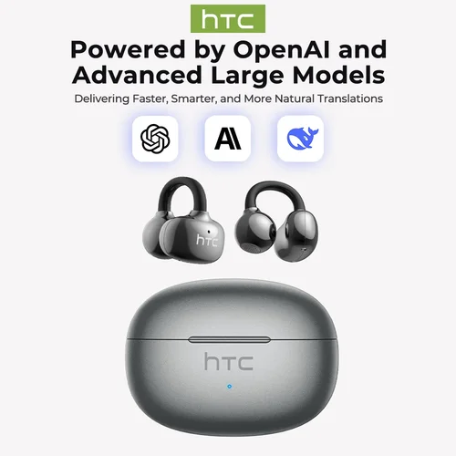 【HTC NE55】 Auriculares Bluetooth Auriculares con traducción AI Clip para la oreja Auriculares deportivos inalámbricos Confort Supergraves Auriculares abiertos