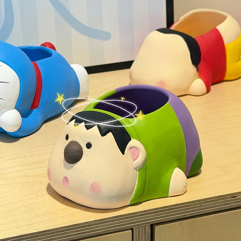 Kawaii Doraemon Keramik-Sukkulententopf Cartoon Mini Desktop-Pflanzentopf Niedliche Kreative Anime-Heimdekoration Perfektes Geschenk für Fans – Detail 3