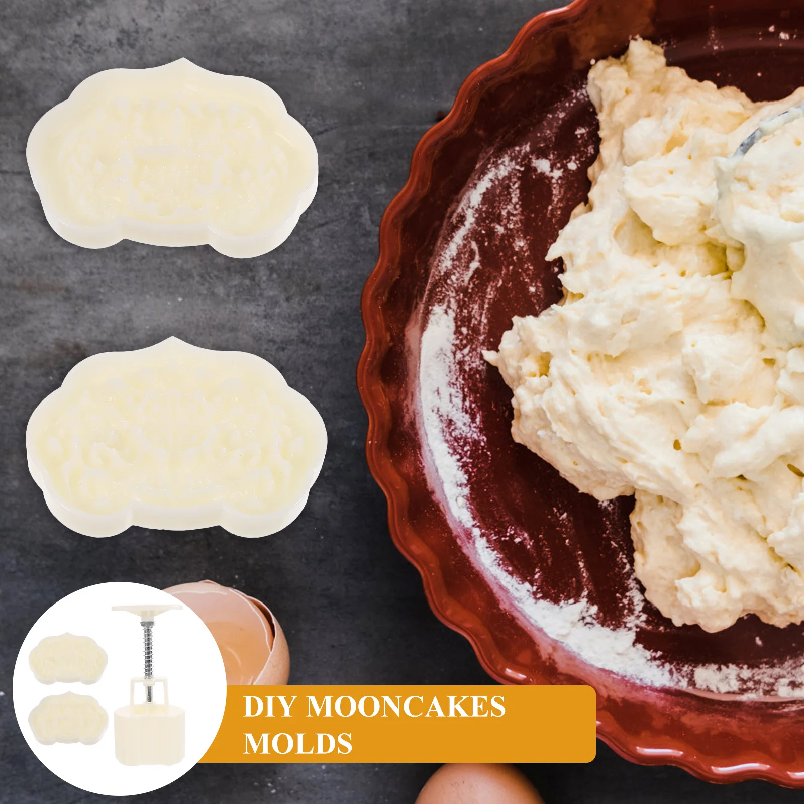 

1Set Moon Cake Mold DIY Hand Pressure Baking Tool for Mooncakes Festival Cookies Mold Baking Supplies Moon Cake Mould