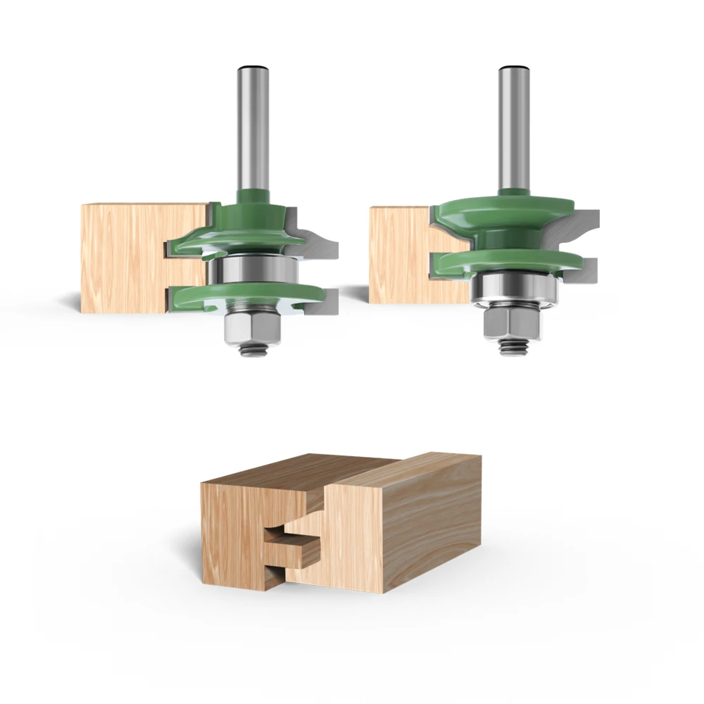 LAVIE 2pcs 8mm Large Stile & Rail Set-Ogee Bit Set Tenon Cutter for Wood Tungsten Carbide Woodworking Milling Cutters MC02039