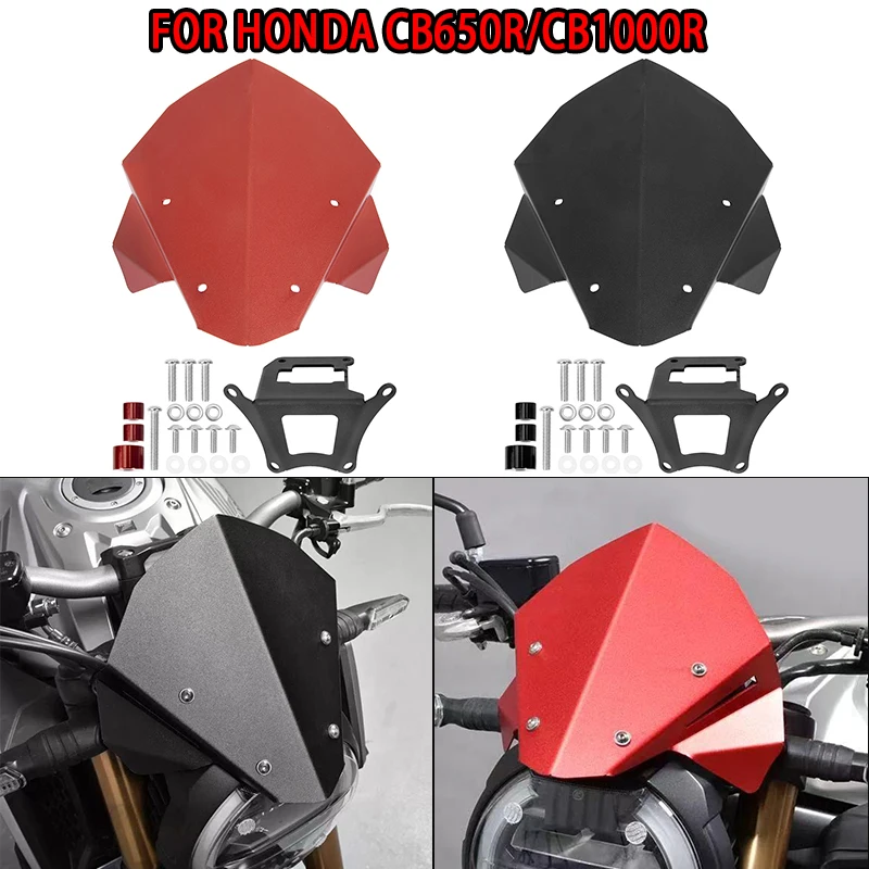

Windshield Windscreen For Honda CB650R CB 650 R Neo Sports Cafe 2019-2023 CB1000R 2018-2020 Motorcycle Aluminum Wind Deflector